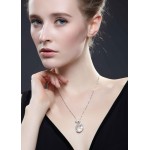 Monemel Pink Swarovski Swan Necklace - Mother s Day - Monemel